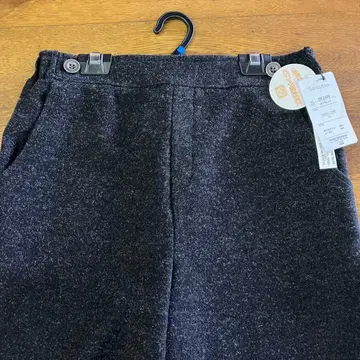 새상품 LL 블랙 울 소재 양면 기모 버튼 스트레이트 와이드 팬츠