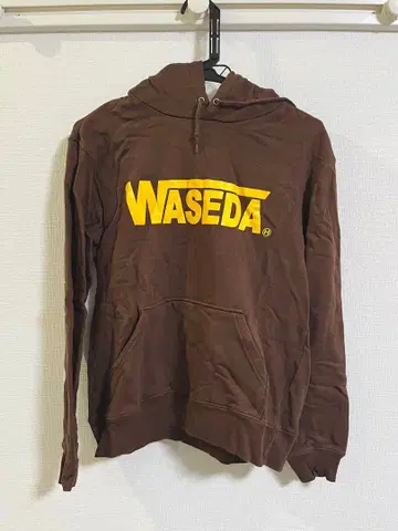 WASEDA 브라운 후드 부착 후드티 M