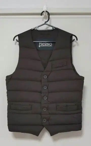 Herno 브라운 다운 베스트 48 사이즈