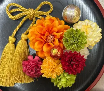 성인식 일본 의류 후리소데 시치고산 사전 촬영 머리 장식