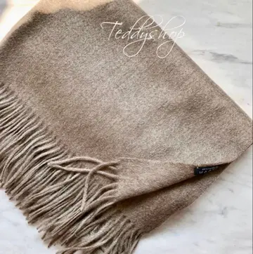 최고급 캐시미어 100% 대형 스톨 멜란지 브라운