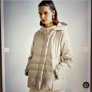 쿠미쿄쿠 [세탁 가능] 퍼프 다운 자켓 아이보리