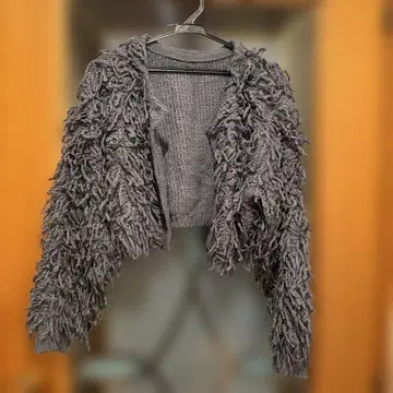 archives 그레이 프린지 디자인 니트 가디건