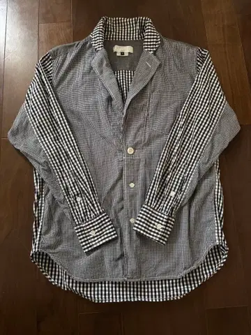 GANRYU 체크 무늬 긴팔 셔츠 자켓 S