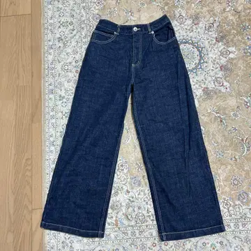 SHIPS Colors 다크 블루 와이드 레그 데님 S