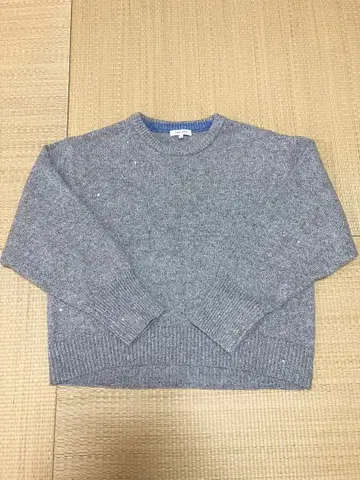 글로벌 워크 스팽글 라메 니트 그레이 M 사이즈