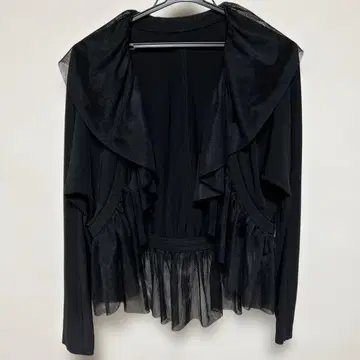 토쿠코 프리미어볼 블랙 프릴 긴팔 가디건