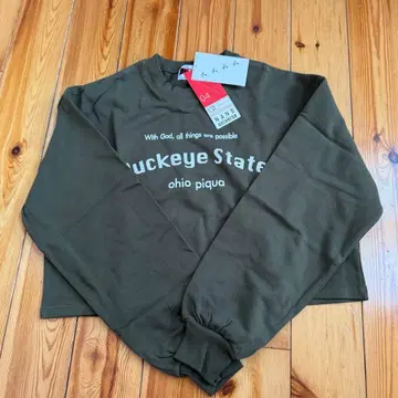 택 포함 새상품 nano universe 별주 로고 프린트 크롭 맨투맨