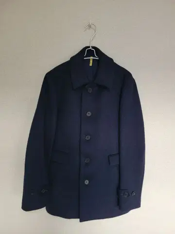 네이비 체스터 코트 울 혼방