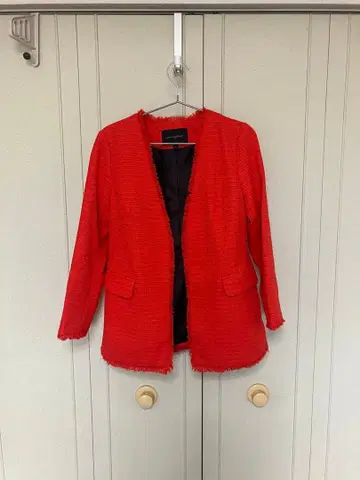 오렌지 노카라 자켓 텍스처 마무리