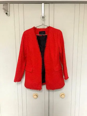 오렌지 노카라 자켓 텍스처 마무리