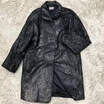 초레어 디자인 가죽 코트 올 패턴 페이즐리 새 스웨이드 여성용 9호