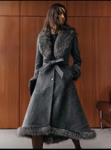 그레이 롱 코트 SHEIN