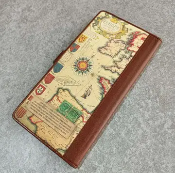 얇고 가벼운 세계 지도 얇은 타입 지갑 수첩 커버 [ 빈티지 디자인 ]