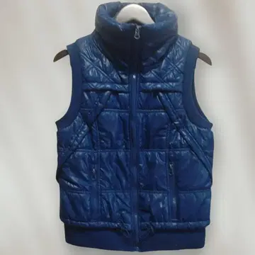 ZARA 남성용 다운 베스트 M 네이비 스탠드 카라 641