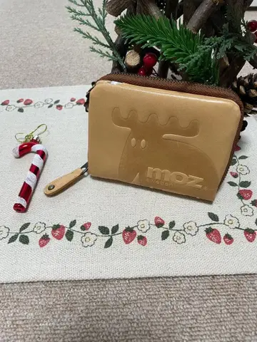 moz 이단 접이식 지갑 베이지