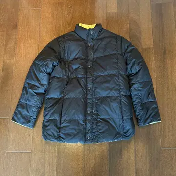 랜즈엔드 LANDS'END 다운 자켓 블랙 x 옐로우 리버서블 XS