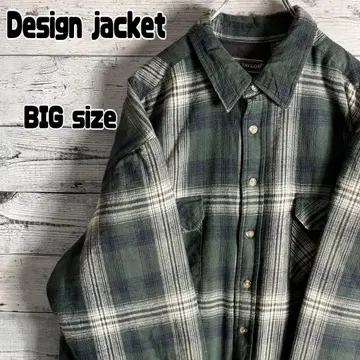 DAVID TAYLOR 플란넬 셔츠 자켓 체크 무늬 남성용 3L 상당