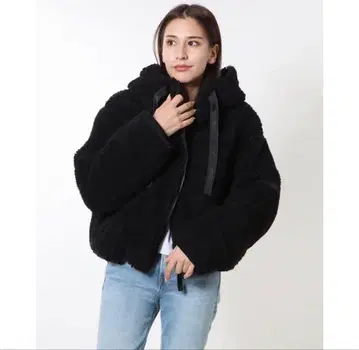 [HUNTER] 숏 퍼퍼 자켓 보아 블루종 보아 자켓 블랙 M