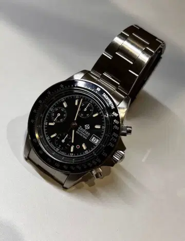 조디악 크로노그래프 자동 시계 블랙