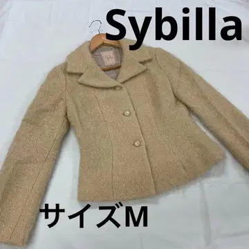 Sybilla 숏 기장 트위드 코트 베이지 M #3146