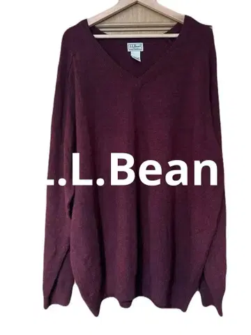 L.L.Bean 버건디 V넥 스웨터 XXL-TALL