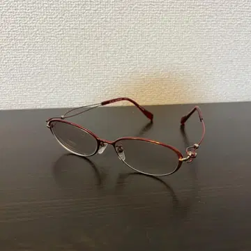 Line Art CHARMENT 빨간색 오벌 안경 135mm