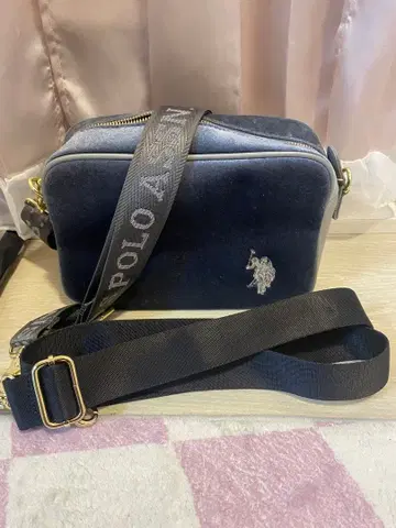 POLO ASSN. 블루 그레이 숄더백