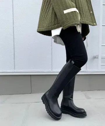 via j 사이드 고어 롱 부츠