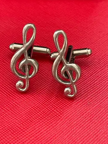 [영국제] Pageant Pewter 높은음자리표 커프스 단추 순수 백랍