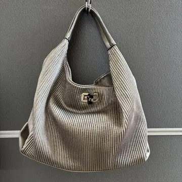 SPECCHIO 실버 스트라이프 토트백