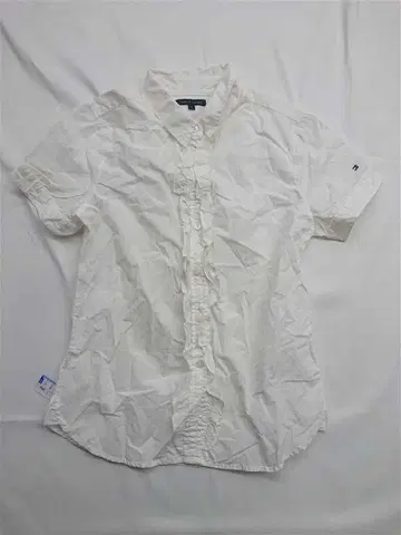 타미힐피거 프릴 셔츠 반팔 화이트 여성용 4