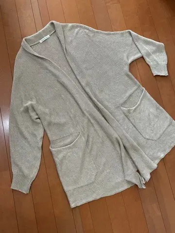 갤러리 바이 베이지 린넨 100% 롱 가디건 S