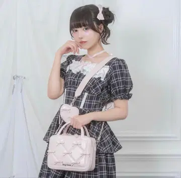 [ Honey Cinnamon ] 프티 리본 퀼팅 스퀘어 백