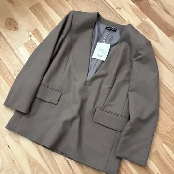 SEA ROOM LYNN 노카라 자켓 M 브라운