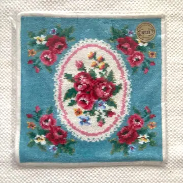 WEB 한정판 새상품 미사용 마드모아젤 로즈 손수건 터콰이즈