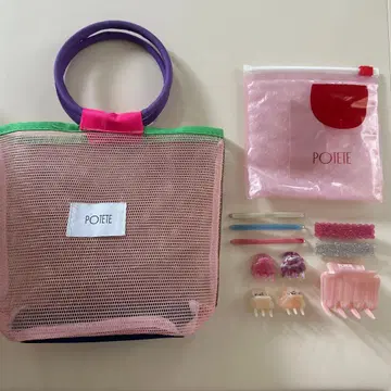 POTETE 포테테 헤어 액세서리 묶음 판매 세트, 백, 파우치 포함