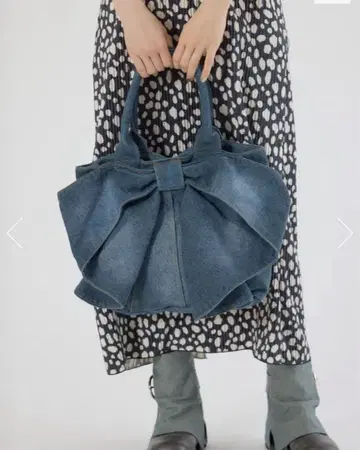 RCWB 로데오 크라운 와이드 보울 리본 데님 토트 블루