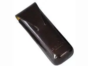 IL Bussetto  가죽 안경 케이스 세로형 다크 브라운