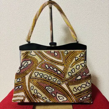 [ 빅 사이즈 ] 기모노 가방 올 비즈 올 패턴 가마구치 쇼와 레트로