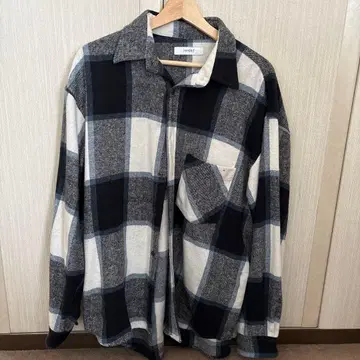 INHERIT 플란넬 셔츠 블랙 화이트 그레이 체크