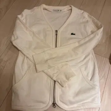 LACOSTE 화이트 집업 가디건 S