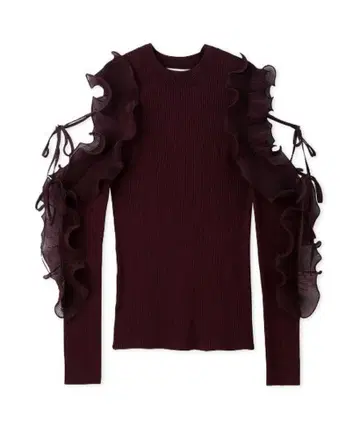 스나이델 프릴 슬리브 니트 풀오버