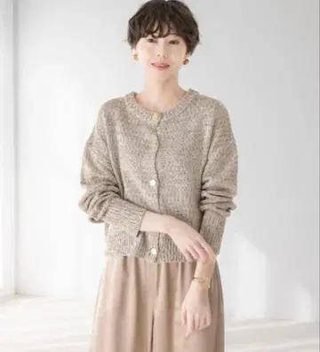 미사용 택 포함 Elura 믹스 컬러 가디건 브라운