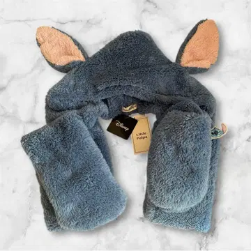 미사용 새상품 스티치 머플러 팬캡 디즈니