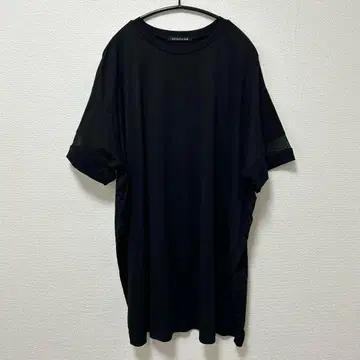 mizuiro ind 메쉬 슬리브 튜닉 원피스 블랙