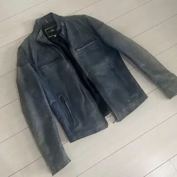 FLORENCE LEATHER 천연 가죽 가죽 자켓 그레이 46 M