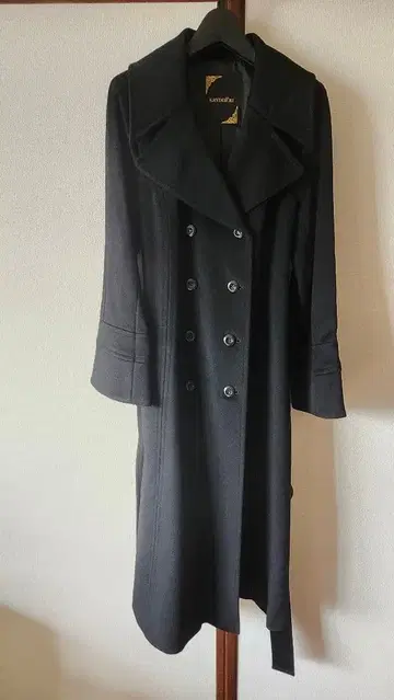 KRYDDERI 블랙 더블 브레스트 롱 코트 사이즈 11
