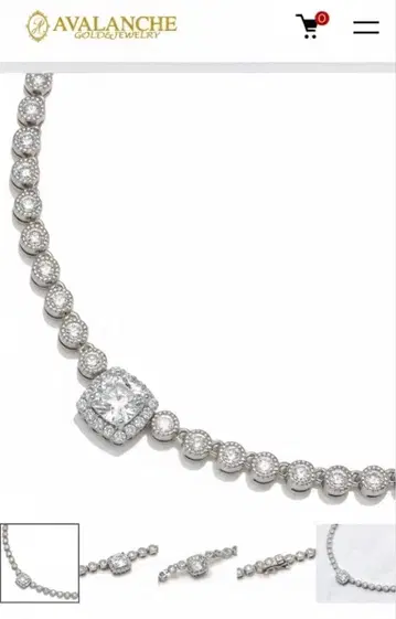 아발란치 925 지르코니아 목걸이 테니스 베젤 마감