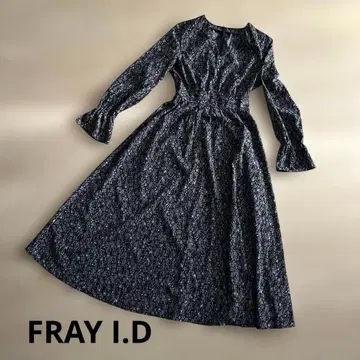 FRAY.I.D 프레이 아이디 꽃무늬 원피스 원사이즈 블랙 7부 소매